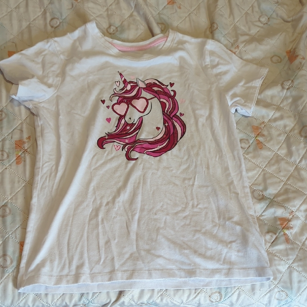 Charming Unicorn Kids Tee - Pink & White